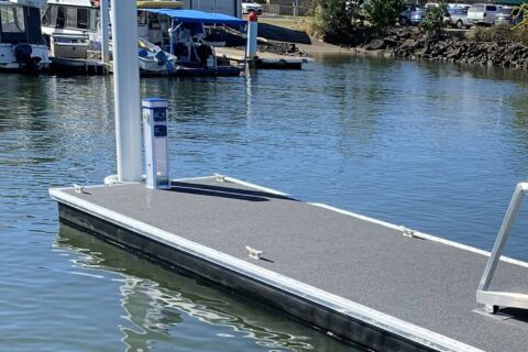 floating dock power water pedestal