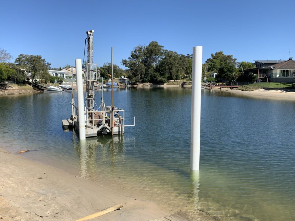 Pontoon Piling in Bribie Island